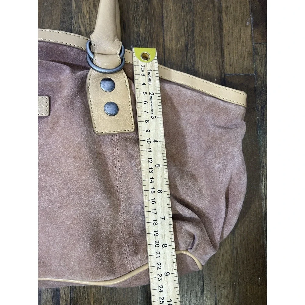 Sundance Women's Hobo Suede Purse With Shoulder Straps Pinkish Beige Colorway